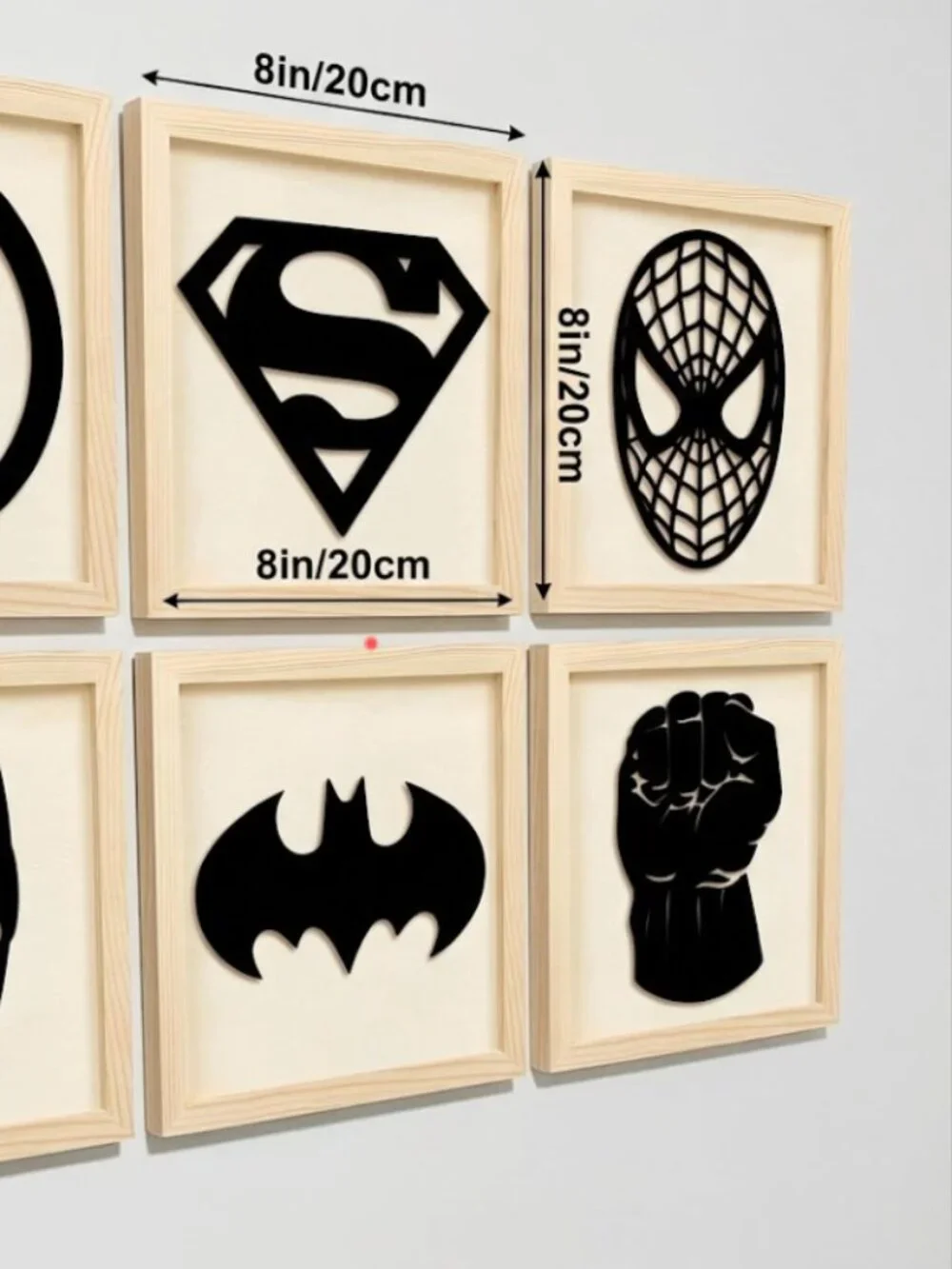 Superhero Wood Wall Art Set - 6 Piece Studio Decor